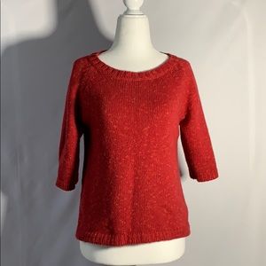 Benson Wool Red Scoop Neck Sweater
